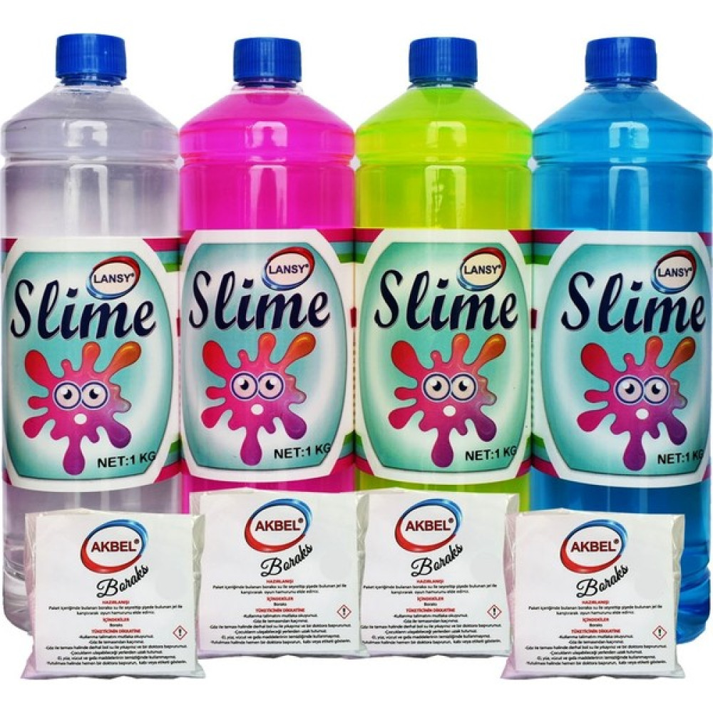 Lansy zıp zıp slime seti 4 renk 4x1 kg + boraks Eğitici Oyuncak Fiyatı