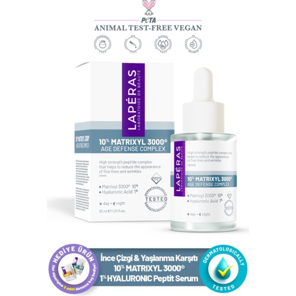 Laperas 10% Peptide Matrixyl 3000® 1% Hyaluronic Acid Dolgunlaştırıcı Canlandırıcı Nemlendirici Peptit Serum Anti-Aging / Yaşlanma Karşıtı Fiyatı