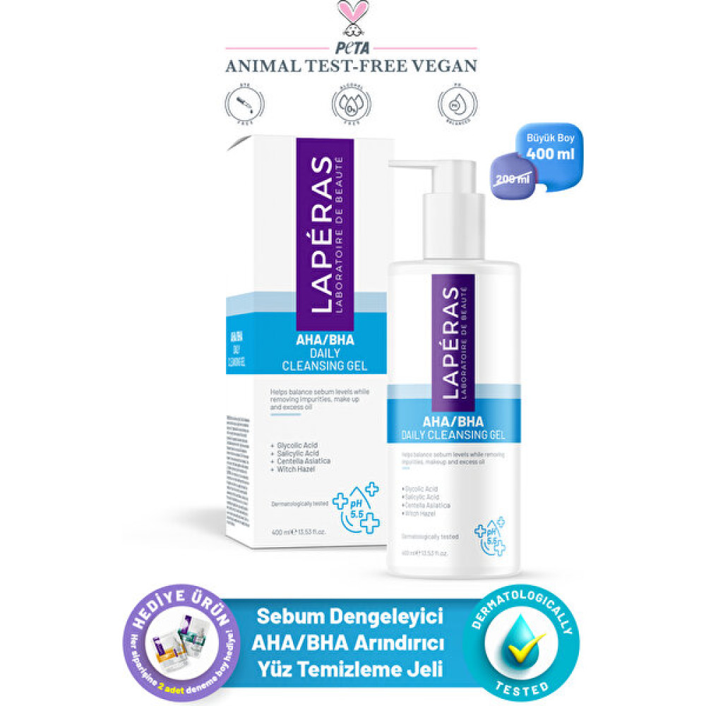 Laperas Akne ve Sivilce Karşıtı Aha/bha Arındırıcı Günlük Temizleme Jeli 400 ml Cilt Temizleme ve Peeling Fiyatı