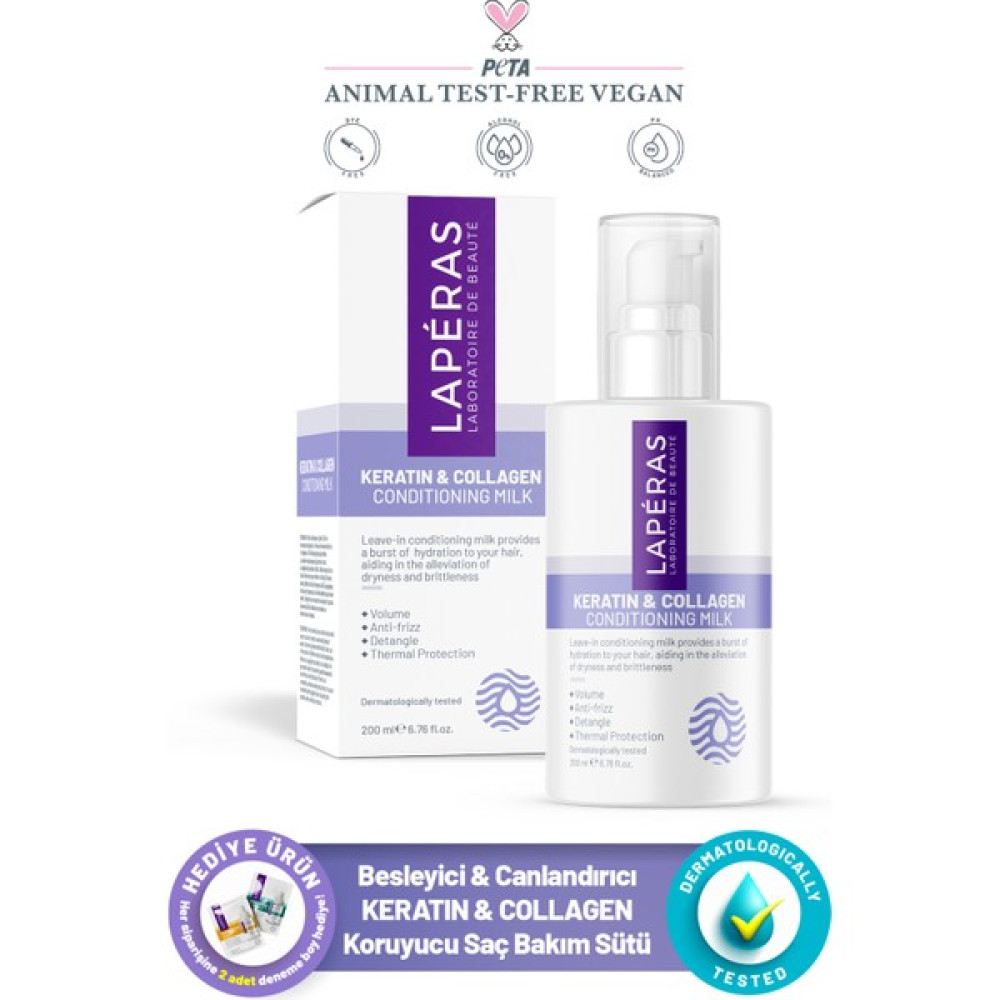 Laperas Besleyici Canlandırıcı ve Koruyucu Keratin & Collagen Saç Bakım Sütü 200 ml Saç Bakım Maskeleri & Serumlar & Spreyler Fiyatı