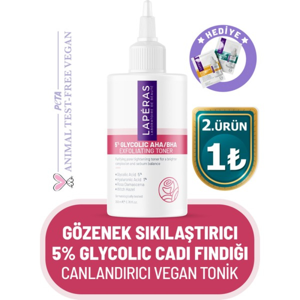 Laperas Cadı Fındığı 5% Glycolic Aha/bha Hyaluronic Acid Aydınlatıcı Tonik Cilt Temizleme ve Peeling Fiyatı