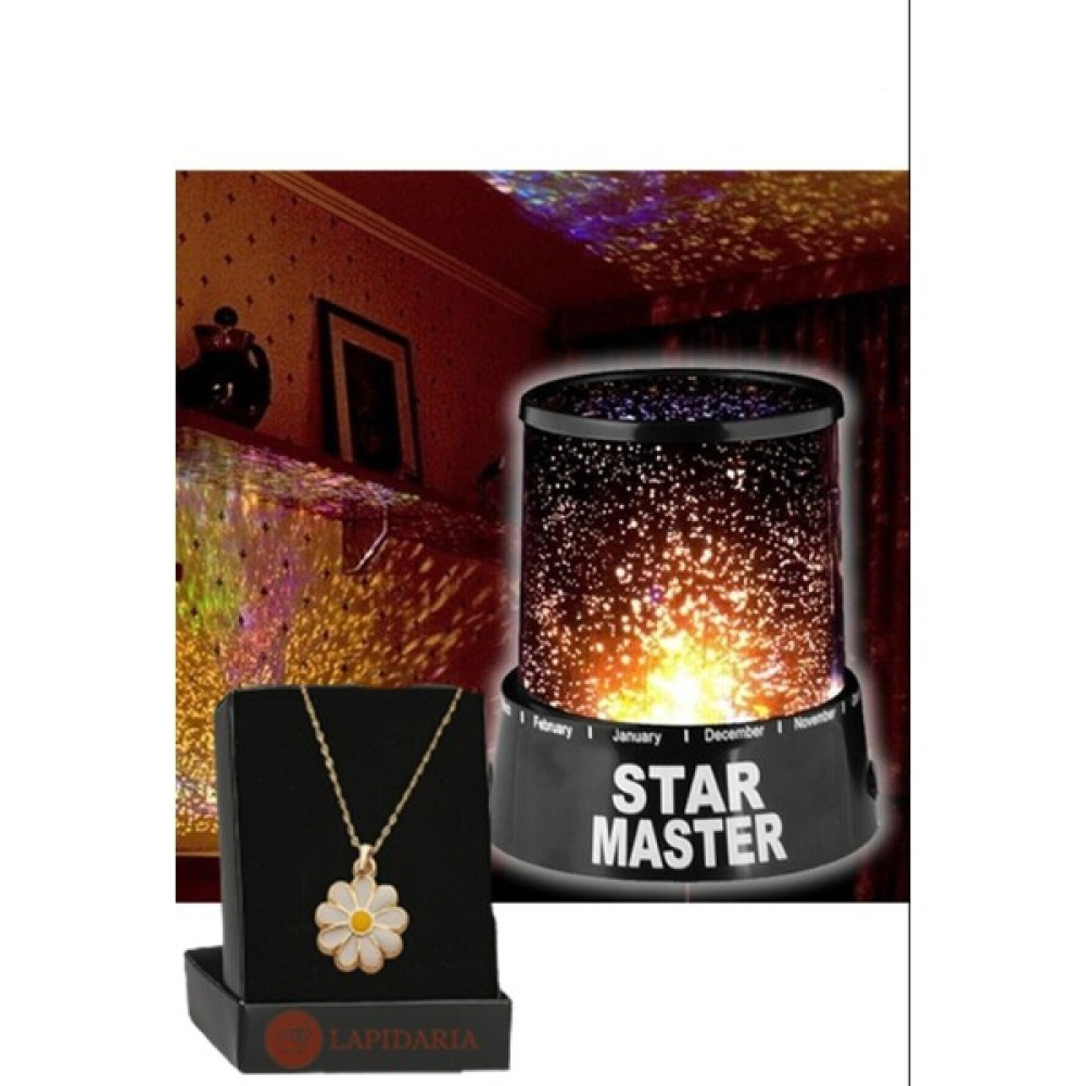 Lapidaria Star Master Gece Lambası Şarjlı Yıldızlı Projeksiyon Tavan Işık ve Papatya Kolye - Siyah Gece Lambası Fiyatı