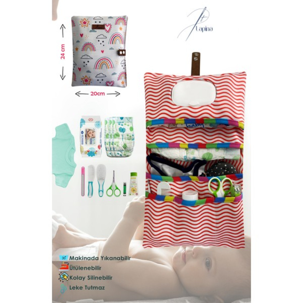 Lapina Bebek Alt Açma Bakım Çantası Organizer, Babay Shower Rainbow Bebek Bakım Çantası Fiyatı