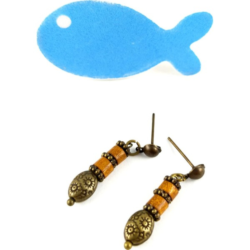 Lapisart Bize Özel El Yapımı Kahverengi Ahşap Otantik Etnik Takı Tasarım Küpe - 2 cm - Açık Kahve Renk Bijuteri Küpe Fiyatı