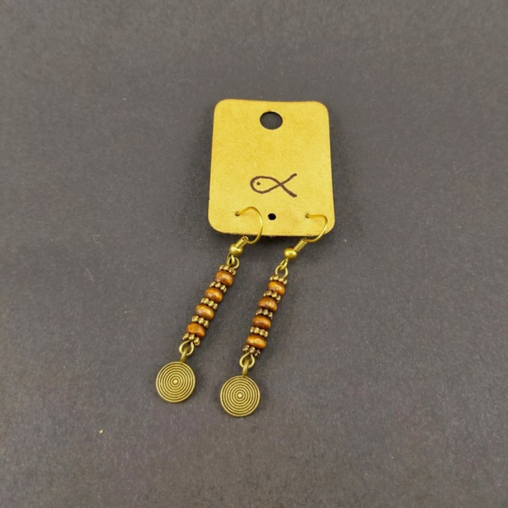 Lapisart Etnik Otantik Bohem Ahşap Tasarım Sembol Küpe Bijuteri Küpe Fiyatı