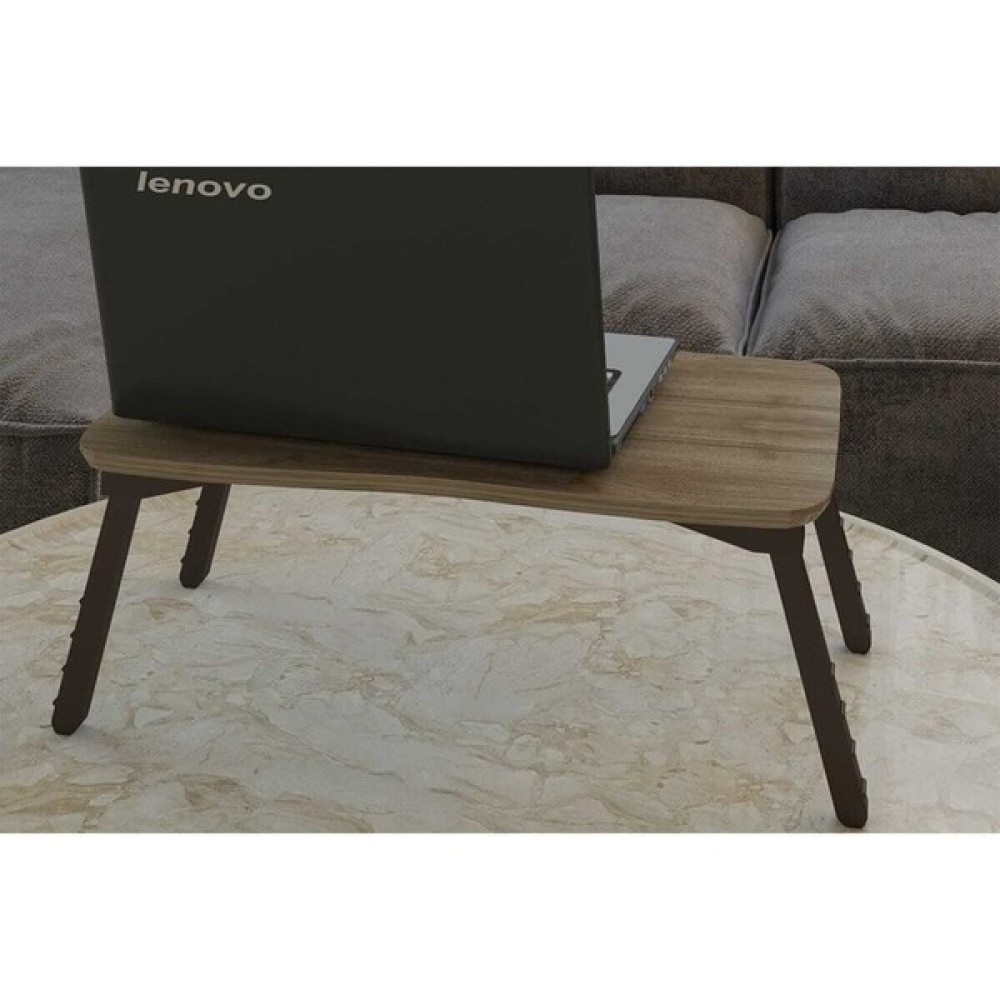 Laptop Sehpa Çalışma Kahvaltı Masası Ceviz - 60x35 - Ahşap Sehpa Fiyatı