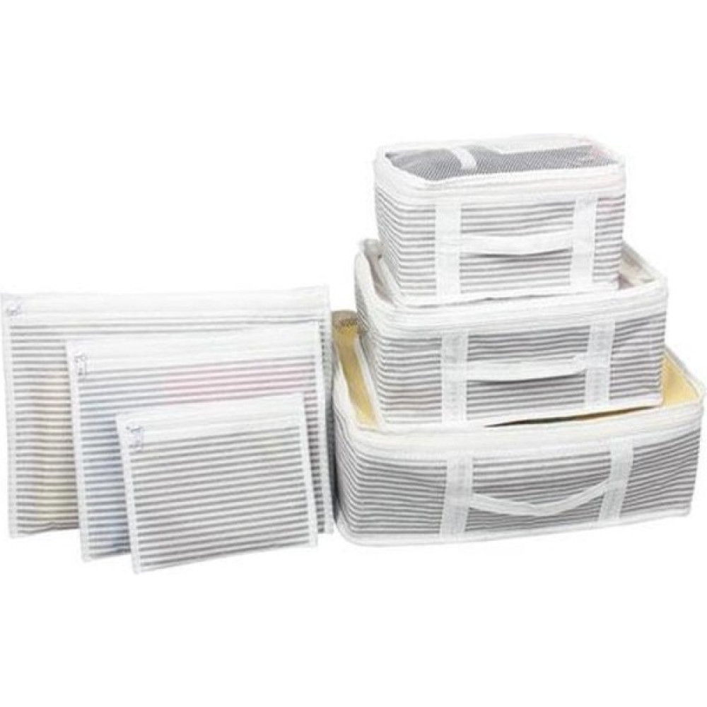 Laqaydükkan34 Bavul Içi Düzenleyici Valiz Organizer 6 Lı Set - Çizgili Eşya Saklama / Düzenleme Fiyatı