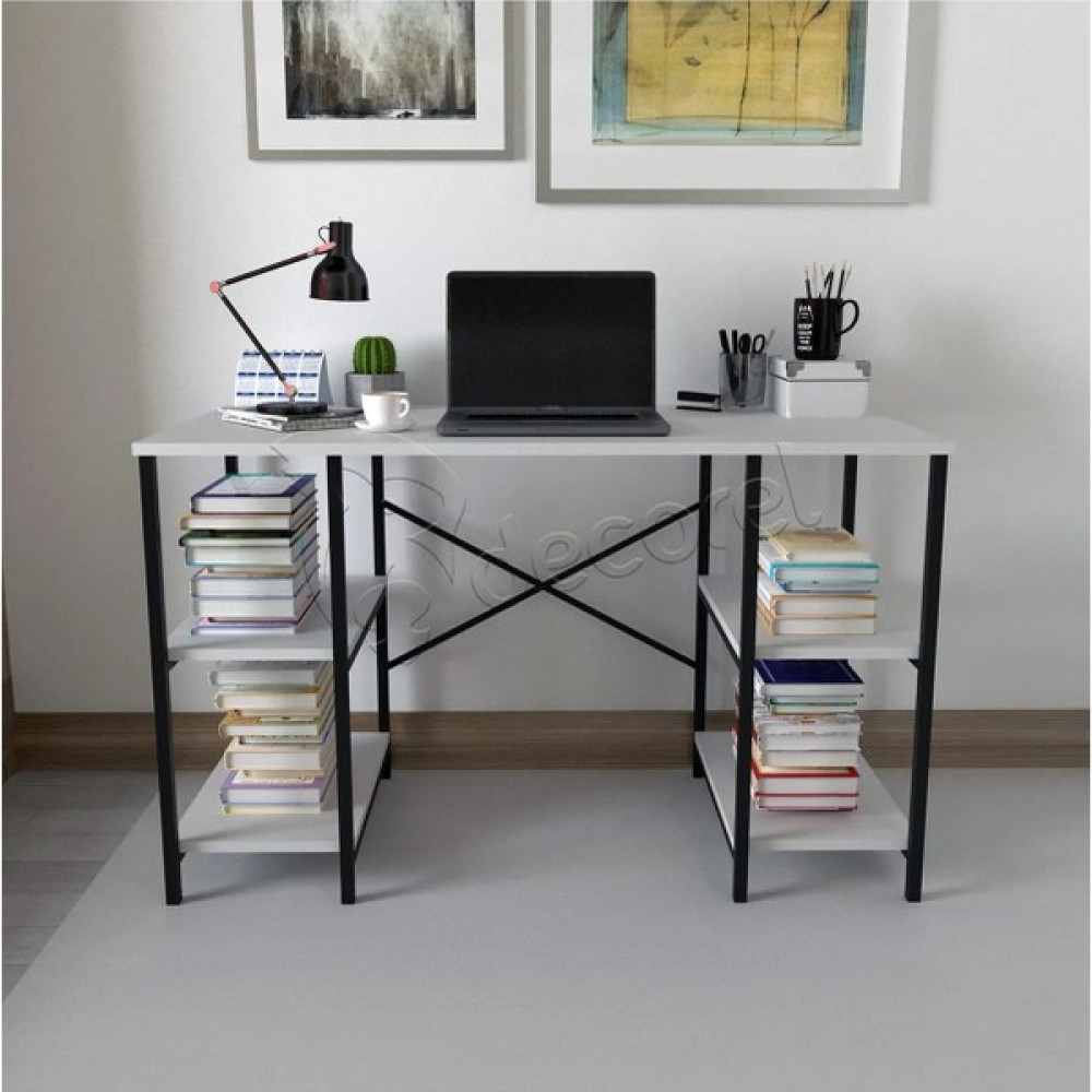 Larem Mobilya 60X120 cm 4 Raflı Çalışma Masası Laptop Bilgisayar Masası Ofis Ders Yemek Cocuk Masası - 60*120 - Beyaz Çalışma Masası Fiyatı
