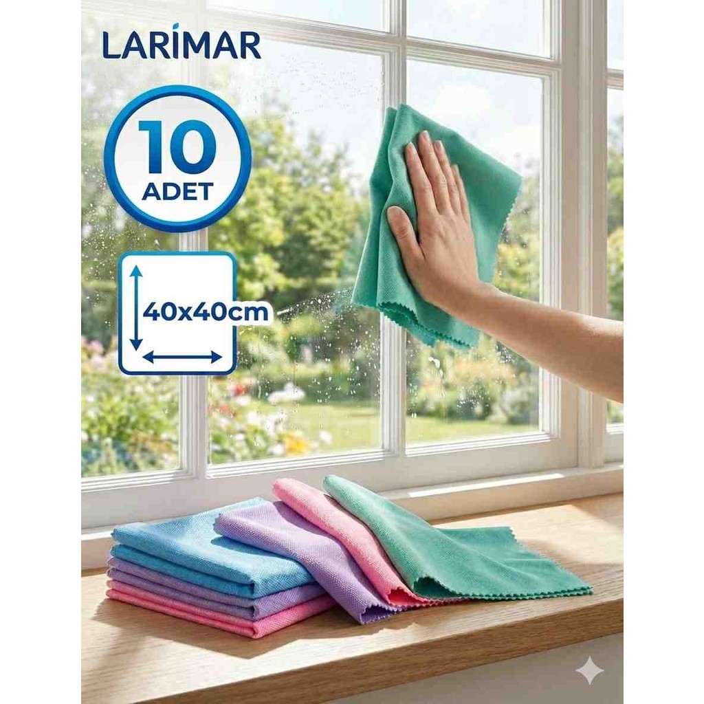 Larimar 10 Adet Kurulama Gerektirmeyen Sihirli Mikrofiber Cam ve Ayna Bezi Renkli 40X40 cm SSD / Solid State Drive Fiyatı