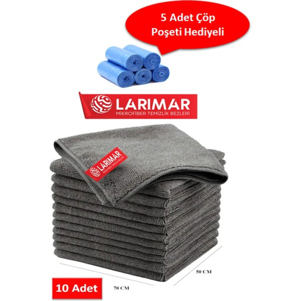 Larimar 10 Adet Mikrofiber Süper Emici Temizlik Bezi Duvar ve Yer Genel Temizlik Bezi 50*70CM Jumbo Temizlik Malzemeleri Fiyatı