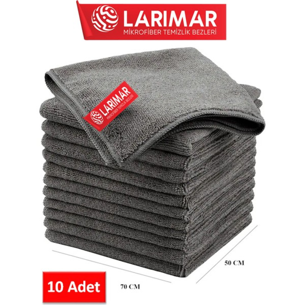 Larimar 10 Adet Oto Yıkama Araç Kurulama Havlusu Bezi Yer Silme Bezi ve Duvar Bezi 50 x 70 Dev Boy Temizlik Malzemeleri Fiyatı