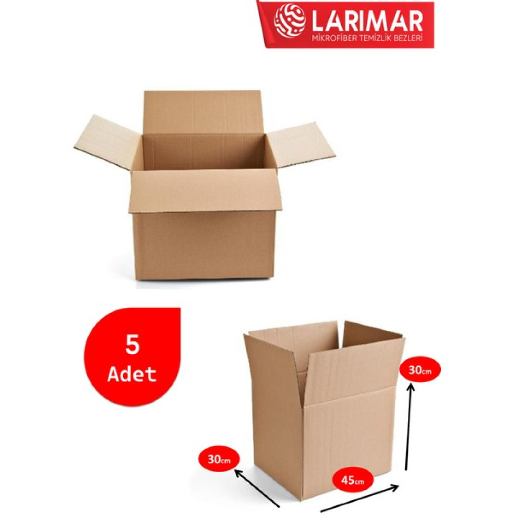 Larimar 5 Adet 45X30X30 Taşıma Kolisi, Çift Oluklu Boş Koli, Çeyiz Kolisi, Karton Koli, Eşya Taşıma Kolisi Nalburiye & Hırdavat Fiyatı