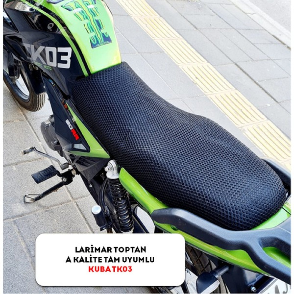 Larimar Kuba TK03 Sele Koltuk Kılıfı 3D Çift Kat File Terletme Yapmaz - Alttan Cırtlı Kolay Montaj Motorsiklet Brandaları Fiyatı