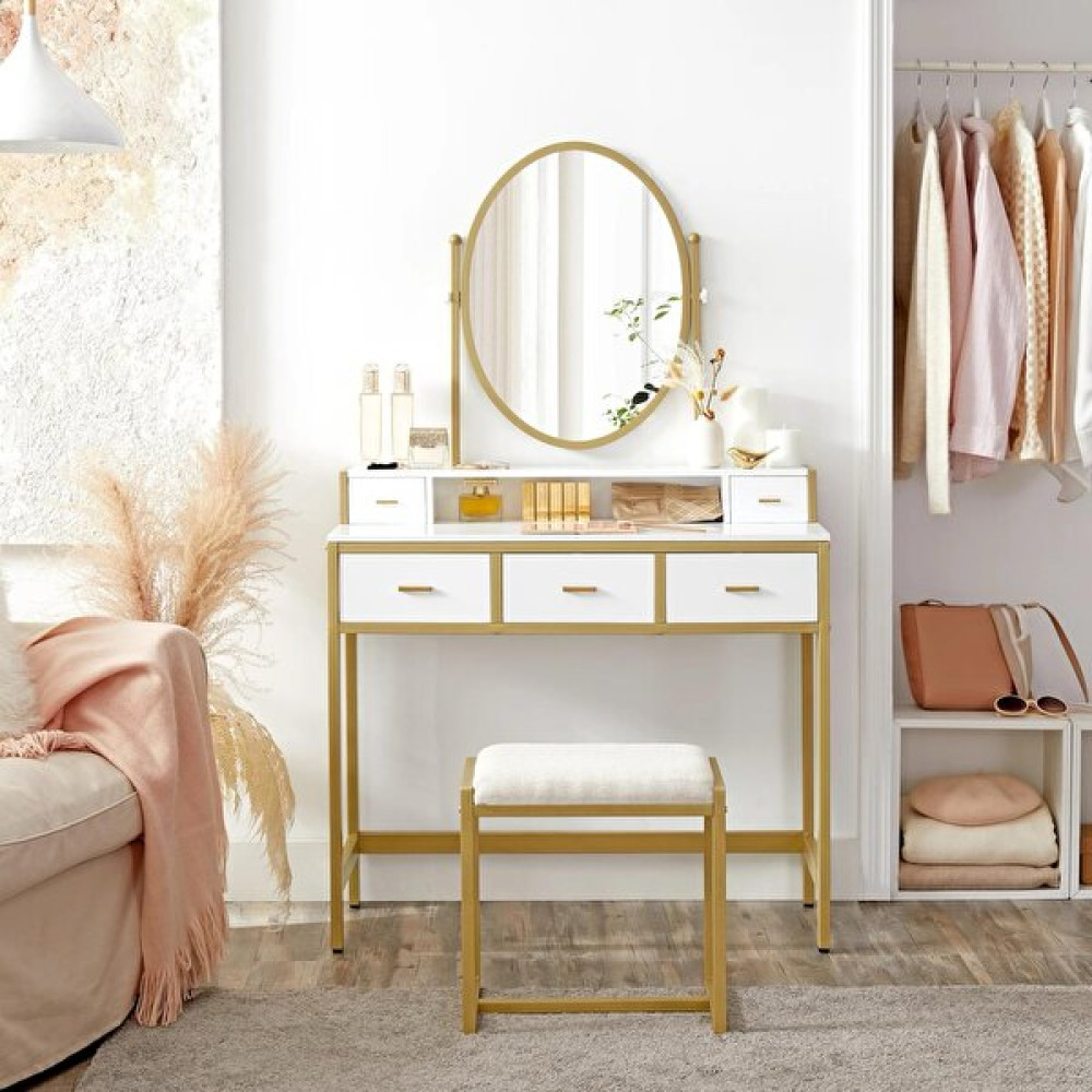 Larissa Design Makyaj Masası Puf ve Ayna Dresuar / Makyaj Masası Fiyatı