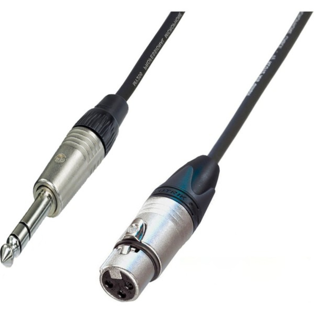 Larkin Klotz & Neutrik Xlr Dişi - 1/4'' Trs Stereo Jack Profesyonel Balanslı Kablo Siyah - 6 Metre Stüdyo ve Sahne Ekipmanları Fiyatı