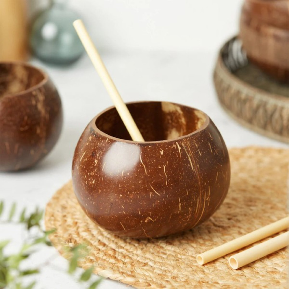 Las Frutas El Yapımı Hindistan Cevizi Bardak ve Bambu Pipet Fincan / Bardak / Kahve Takımı Fiyatı