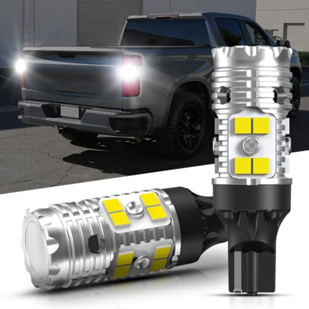 LASFIT 921 W16W LED Reverse Backup Light Bulbs for 2014-2021 2022 2023 2024 2025 Silverado 1500, 6000K Cool White Super Bright OEM Replacement, 2 pcs
