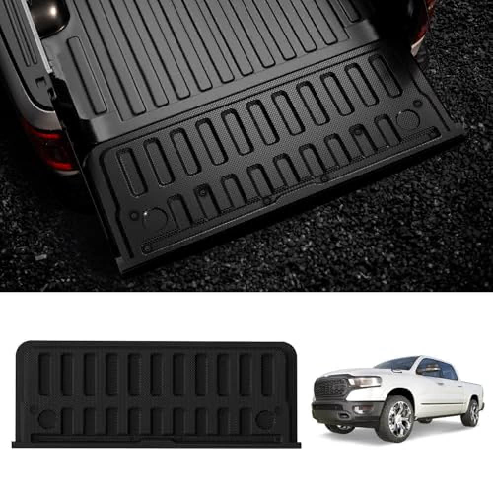 LASFIT Tailgate Mat for Dodge Ram 1500 2019-2025 Standard Tailgate (NOT for Multifunction Tailgate or Power Tailgate) All Weather TPE Tailgate Protector Liner Replacement Accessories, Black