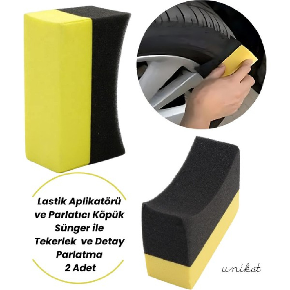 Lastik Aplikatörü ve Parlatıcı - Araba Detay Köpük Sünger ile Tekerlek Parlatma 2 Adet Oto Boyaları Fiyatı