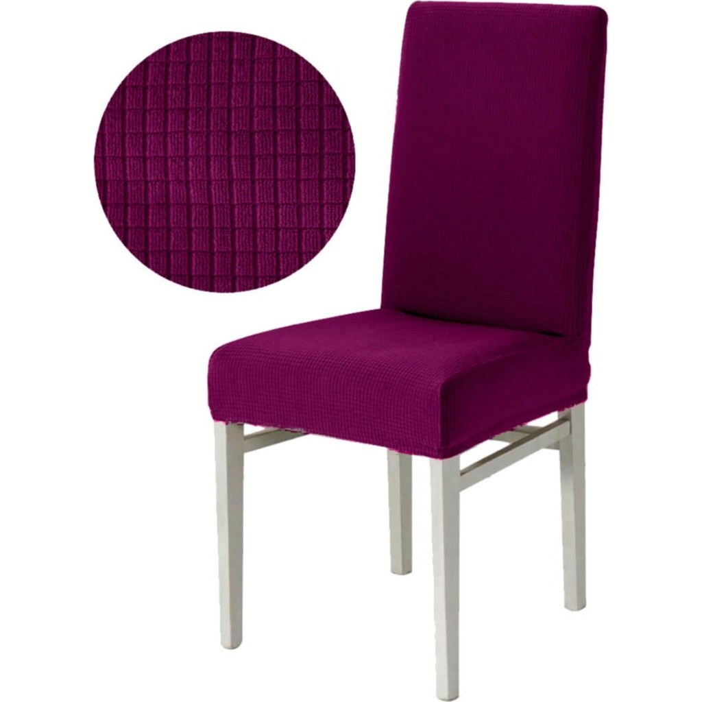 Lastikli Sandalye Örtüsü, Likralı, Yıkanabilir Sandalye Kılıfı - 100 x 100 cm - Mor Standart Sandalye Fiyatı