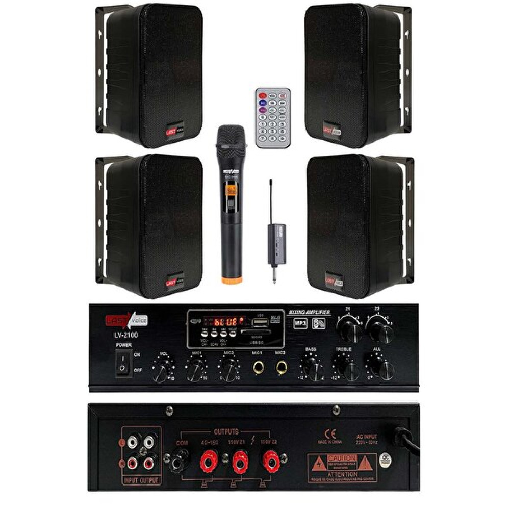 Lastvoice Black Large Plus Paket-3 Hoparlör Ve Amfi Anons Ses Sistemi Seti Stüdyo ve Sahne Ekipmanları Fiyatı