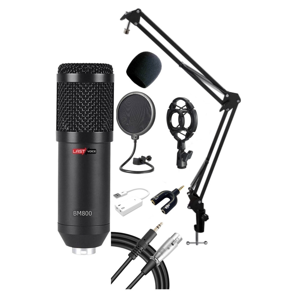 Lastvoice Black Set Mikrofon Stand Filtre Ses Kartı Bm800 Full Müzik/Ses Sistemleri Fiyatı