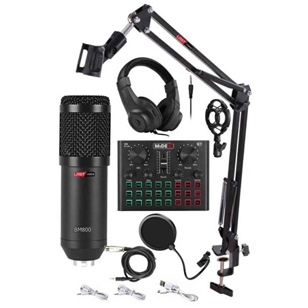 Lastvoice Bm800 Live Head Set Efektli Ses Kartı Mikrofon Kulaklık Stand Kayıt Canlı Yayın Seti (PC Ve Telefon) Stüdyo ve Sahne Ekipmanları Fiyatı