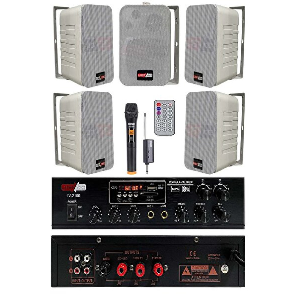 Lastvoice Large Plus Paket-4 Hoparlör Ve Amfi Anons Ses Sistemi Seti Stüdyo ve Sahne Ekipmanları Fiyatı