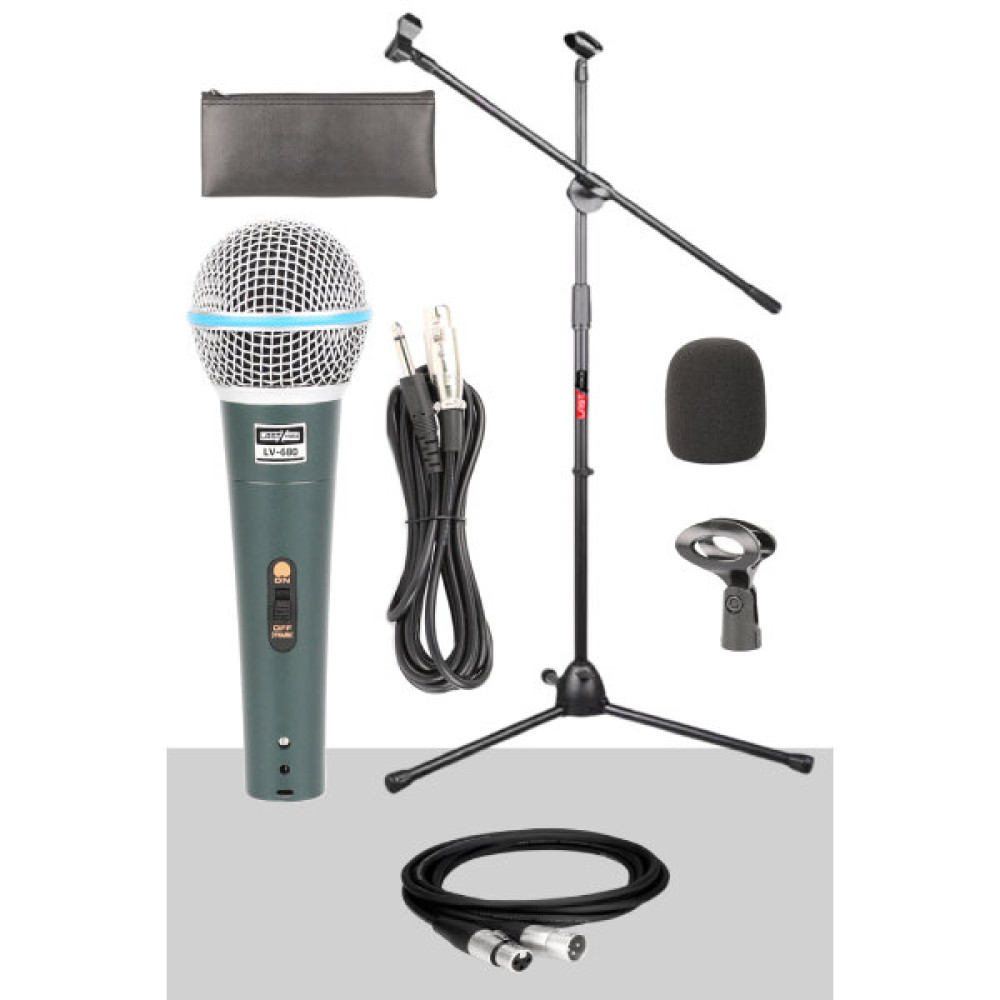 Lastvoice Lv-680St Ayaklı Kablolu Dinamik Mikrofon (Stand cüzdan Çift Kablo Sünger Tutacak) Bilgisayar Mikrofonu Fiyatı