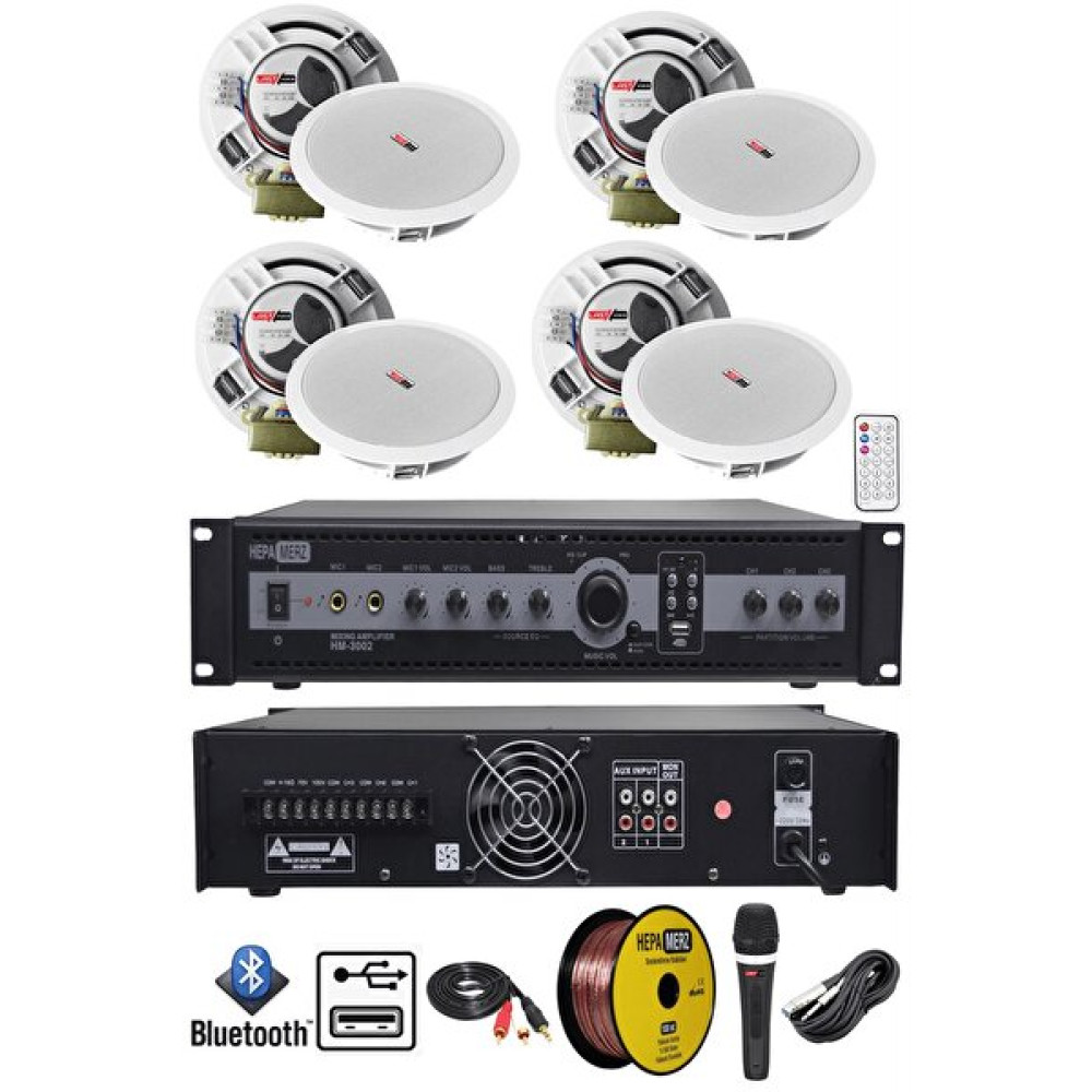 Lastvoice Maxx Paket-1 Tavan Hoparlörü ve 3 Bölgeli Anfi Ses Sistemi Paketi (Full Set) Amfili Hoparlör Fiyatı