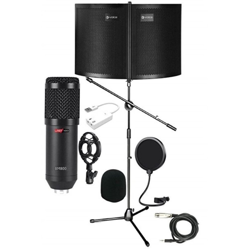 Lastvoice Pack Set-1 Bm800 Mikrofon + Stand + Yalıtım Paneli + Filtre + Ses Kartı Stüdyo ve Sahne Ekipmanları Fiyatı