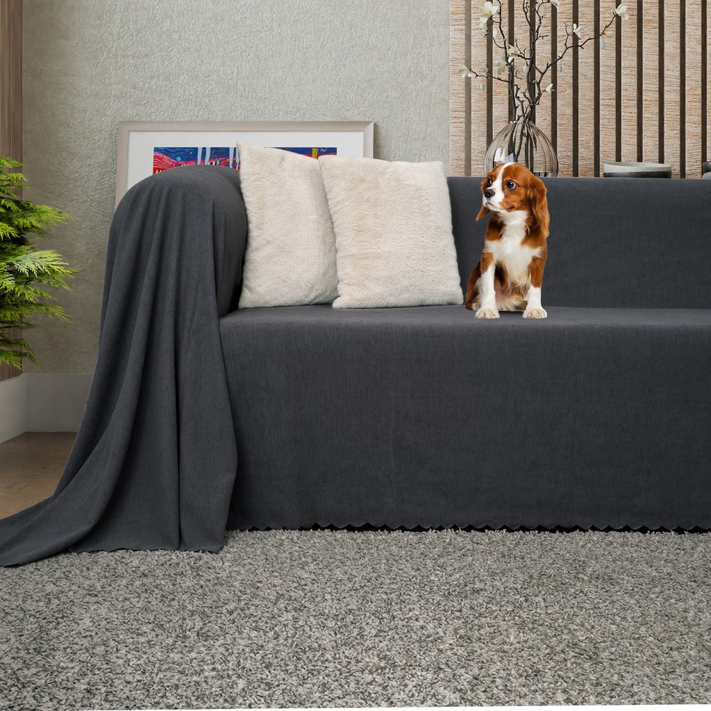 Latuda Concept Kaymaz Koltuk Örtüsü Çift Taraflı Mikrofiber Şönil 175x300 cm Antrasit – Kedi Köpek ve Çocuk Dostu - 175 x 300 cm Evcil Hayvan Ürünleri Fiyatı