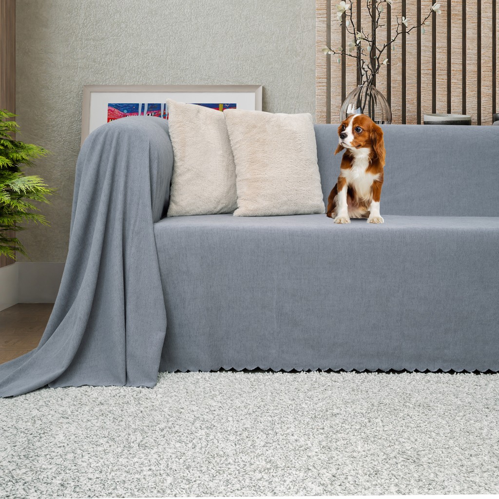 Latuda Concept Kaymaz Koltuk Örtüsü Çift Taraflı Mikrofiber Şönil 175x300 cm Gri – Kedi Köpek ve Çocuk Dostu - 175 x 300 cm - Gri - Mavi Evcil Hayvan Ürünleri Fiyatı