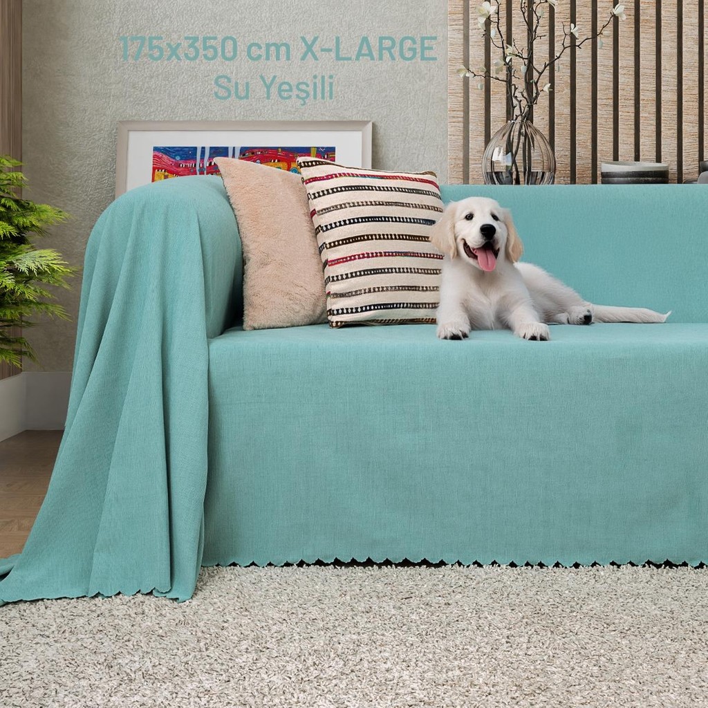 Latuda Concept Kaymaz Koltuk Örtüsü Çift Taraflı Mikrofiber Şönil 175X350 cm XLARGE- Su Yeşili – Kedi Köpek ve Çocuk Dostu - 175 x 350 cm Evcil Hayvan Ürünleri Fiyatı