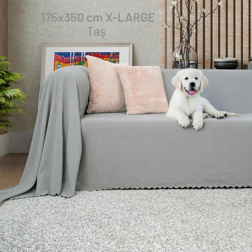 Latuda concept Kaymaz Koltuk Örtüsü Çift Taraflı Mikrofiber Şönil 175X350 cm XLARGE- Taş – Kedi Köpek ve Çocuk Dostu - 175 x 350 cm Evcil Hayvan Ürünleri Fiyatı
