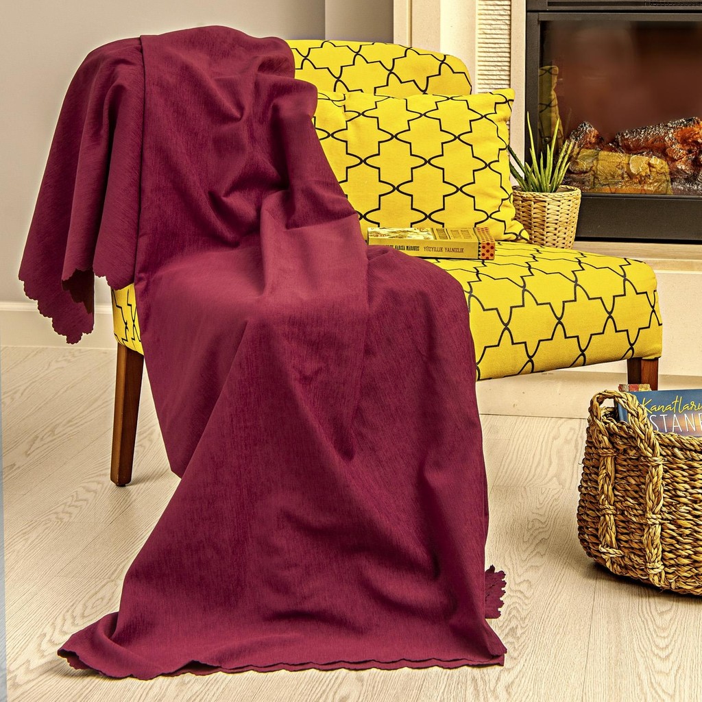 Latuda Concept Tekli Koltuk Örtüsü 110x175 (2 Adet) Berjer Çift Taraflı Kaymaz Şönil , Bordo - 110 x 175 cm Tekli Koltuk & Berjer Fiyatı