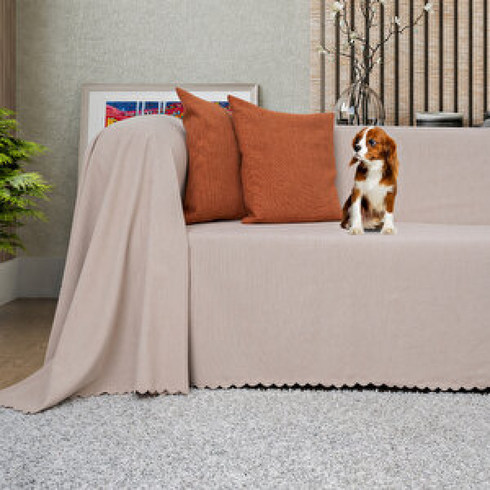 Latuda Home Latuda - Şönil Çift Taraflı Kaymaz Çekyat Örtüsü Ve Koltuk Şalı Camel Koltuk & Kanepe Örtüsü Fiyatı