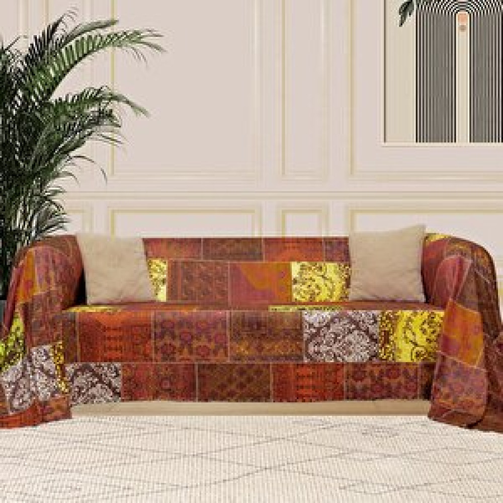 Latuda Home Softmicro Etnik Desenli Boho 180x300 Cm Koltuk Örtüsü Şalı, Kanepe Örtüsü, Tv Battaniyesi Kiremit Rengi Kiremit Koltuk & Kanepe Örtüsü Fiyatı