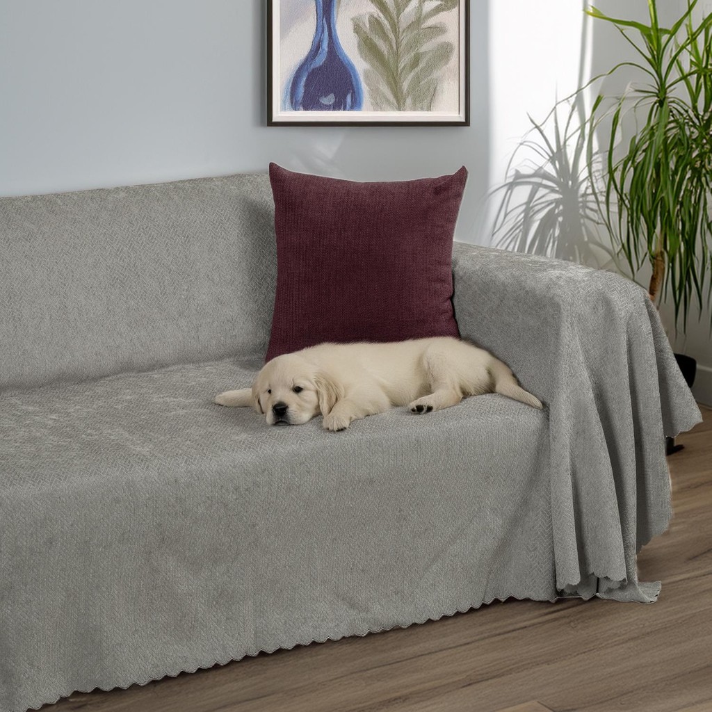 Latuda Home Zenit Koltuk Örtüsü 175x350 XLARGE Dekoratif Jakarlı Şönil | Kanepe Örtüsü | Kaymaz , Gümüş - 175 x 350 cm SSD / Solid State Drive Fiyatı