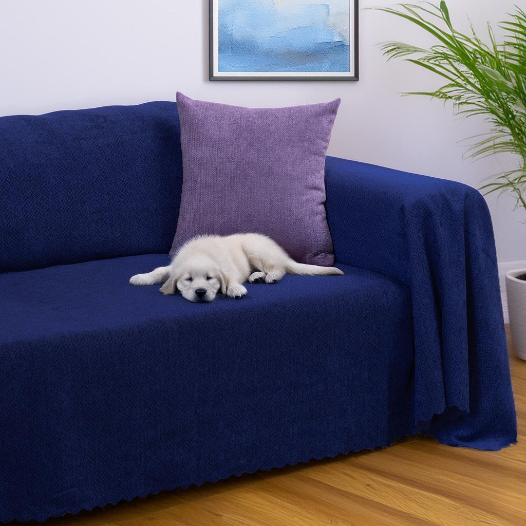 Latuda Home Zenit Koltuk Örtüsü 175x350 XLARGE Dekoratif Jakarlı Şönil | Kanepe Örtüsü | Kaymaz , Lacivert - 175 x 350 cm SSD / Solid State Drive Fiyatı