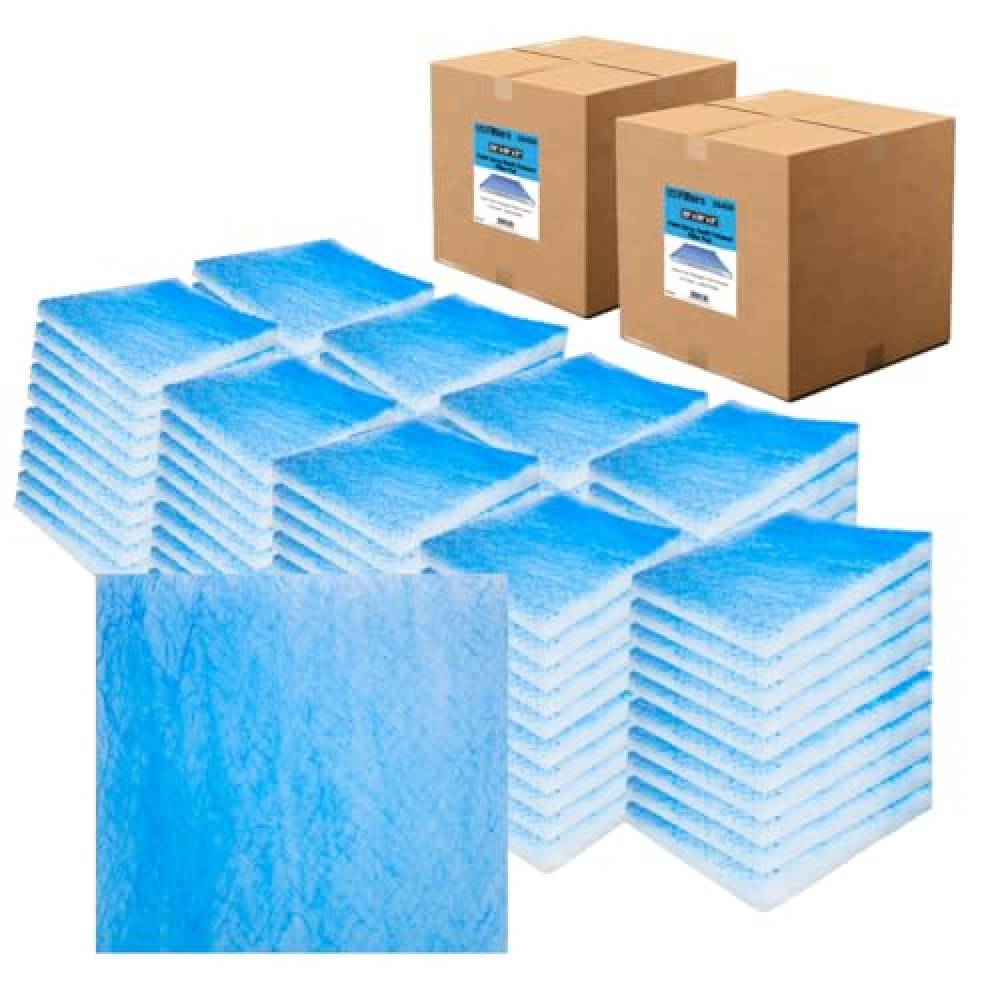 LAUCO Paint Spray Booth Exhaust Filter Pad 20" x 20" x 2", 18 Gram Fiberglass Paint Arrestors - Captures Traps Overspray Paint Particles in Auto Car Autobody Refinish Booths (50)