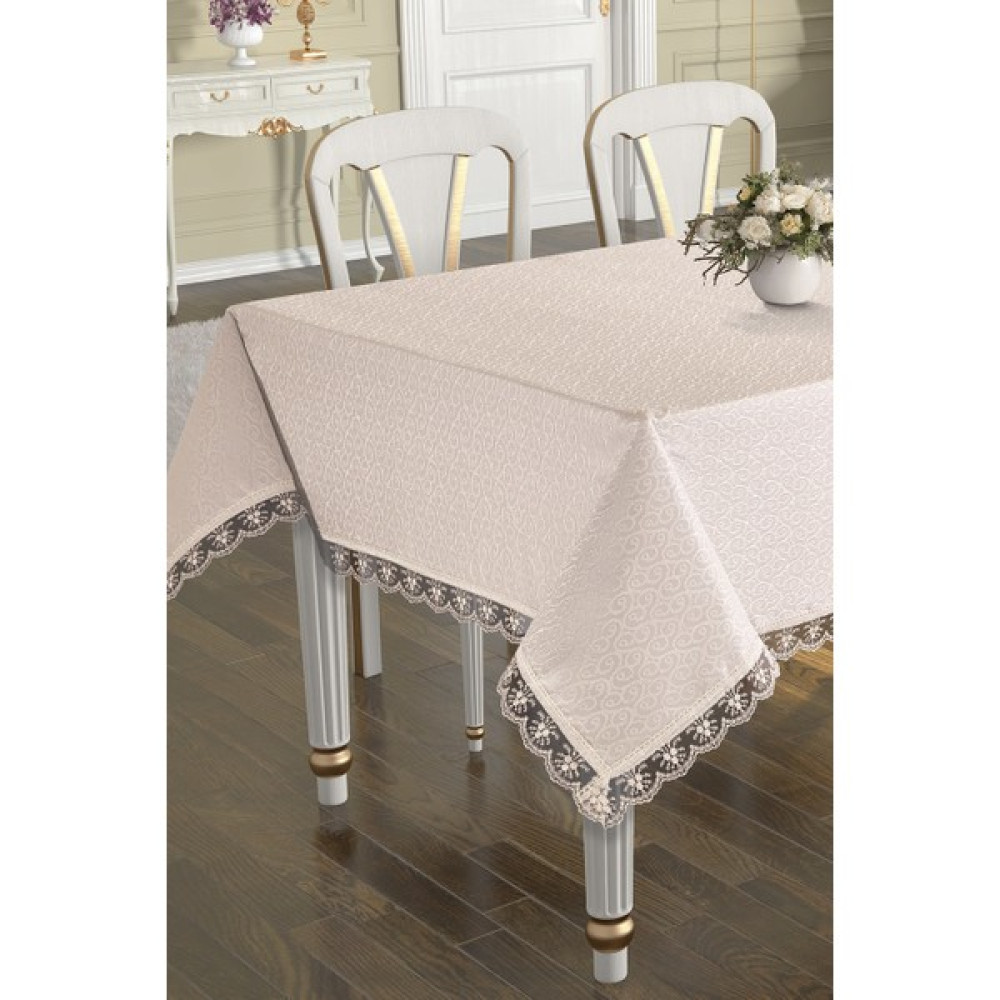 Laura Casa 160*220 Masa Örtüsü 8 Kişilik - 160 x 220 cm - Bej Masa Örtüsü Fiyatı