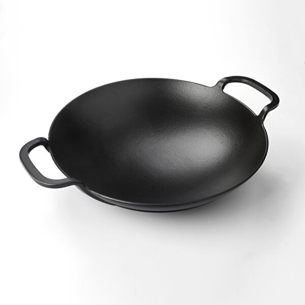Lava 38 CM Metal Kulplu Siyah Döküm Wok Tava LV ECO WOK 38 Tavalar Fiyatı