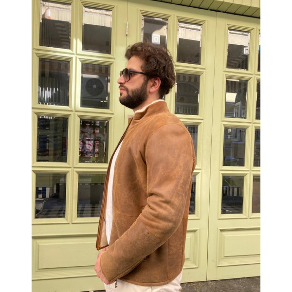 Lava Design Deri Ceket & Kürklü Ceket Erkek Pilot Model Kahverengi Biker Ceket Erkek Ceket Fiyatı