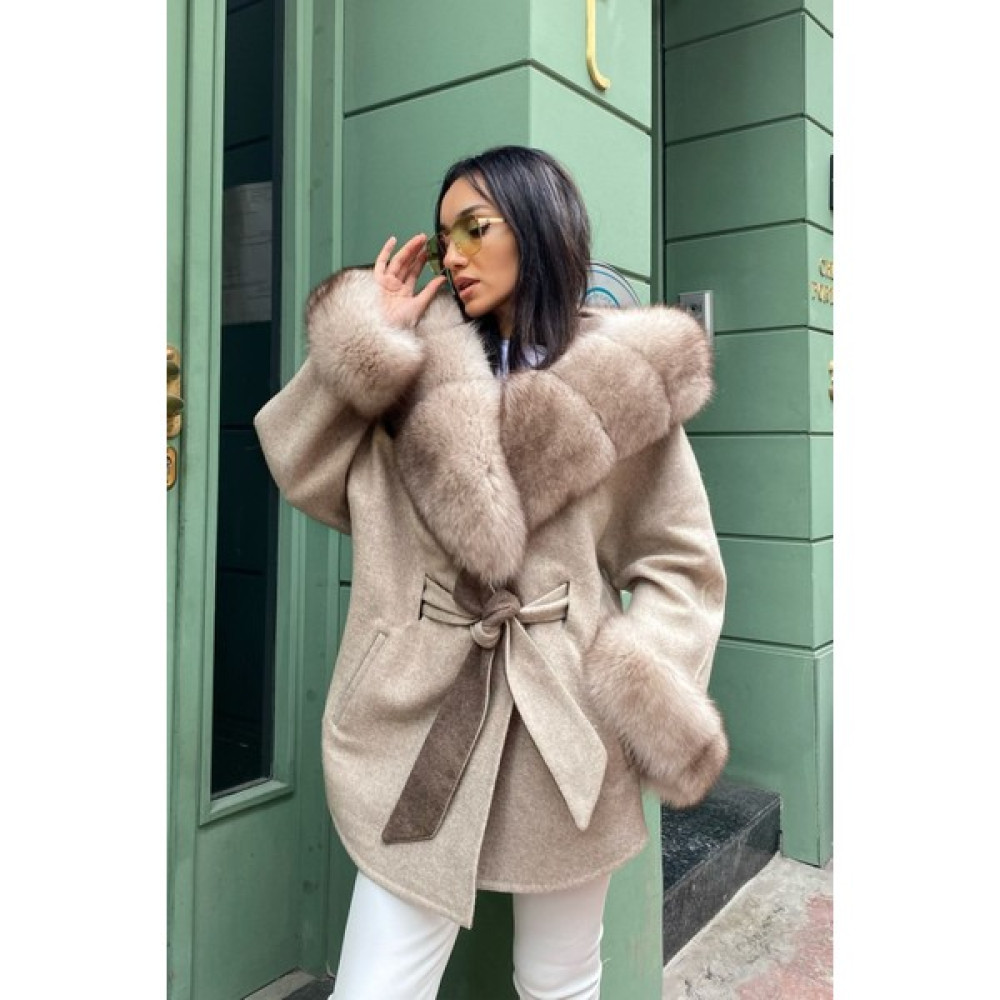 Lava Design Kadın Hakiki Oversize Ceket- Kapüşonlu Yaka-Kemerli Oversize Ceket Bayan Ceket Fiyatı