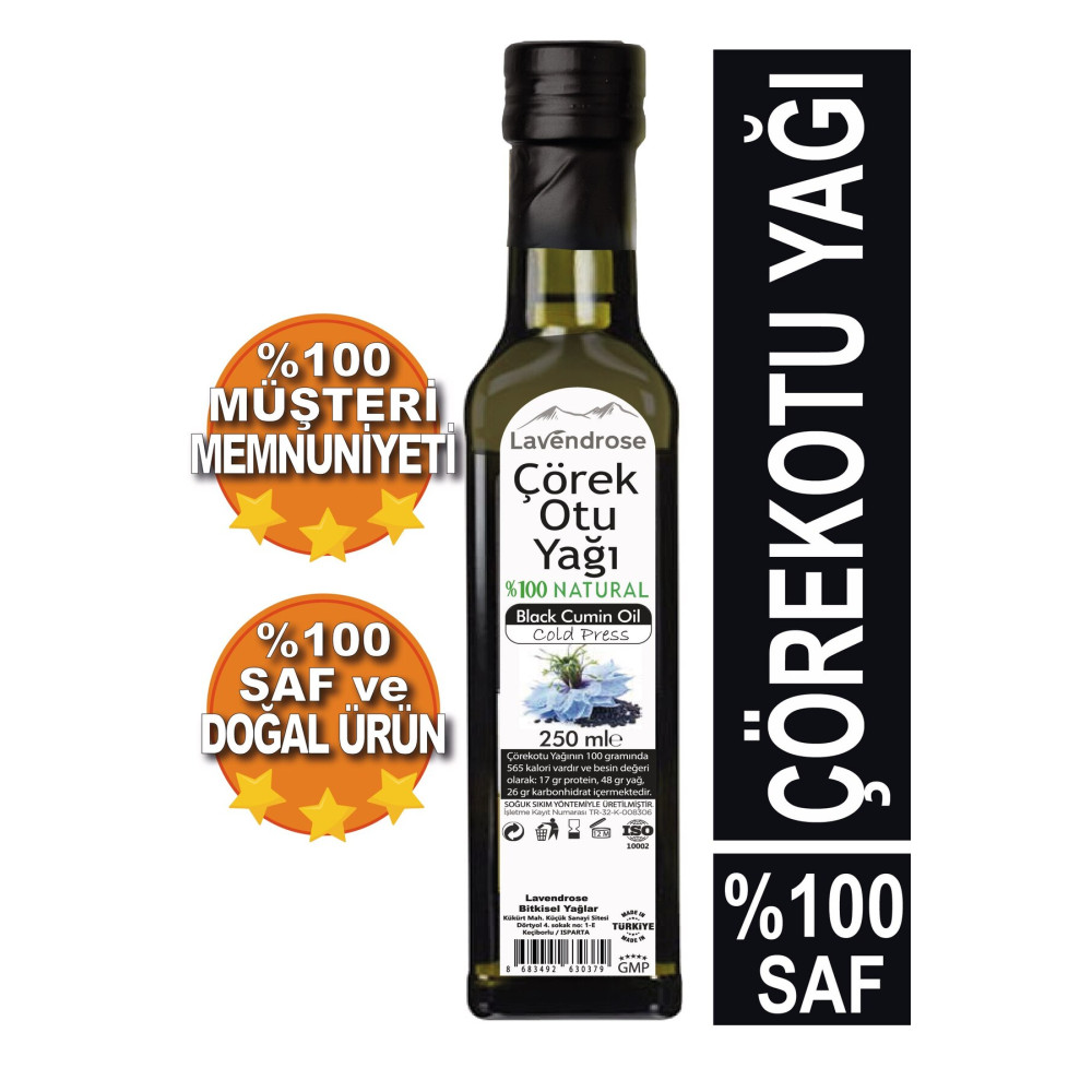 Lavendrose Çörek Otu Yağı 250ml %100 Saf Ve Doğal * Çörekotu Yağı Soğuk Sıkım Black Cumin Oil Baharat Fiyatı