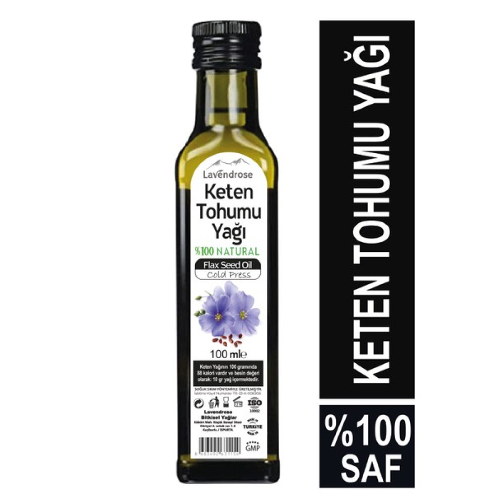 Lavendrose Keten Tohumu Yağı 100ML - Ketentohumu Yağı %100SAF Soğuk Sıkım - 100 ml Bitkisel Yağlar Fiyatı