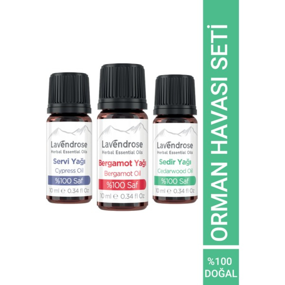 Lavendrose Orman Havası Uçucu Yağ Aromaterapi Set %100 Saf Bergamot Yağ Sedir Yağ Servi Yağ Nemlendiriciler Fiyatı