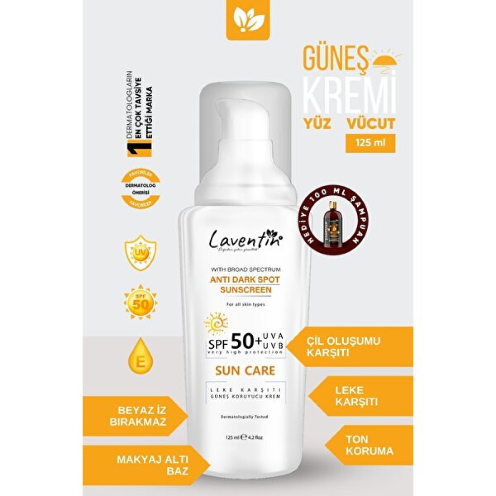 Laventin Leke Karşıtı ve Aydınlatıcı Yüksek Korumalı Spf 50+ Yüz ve Vücut Güneş Kremi Güneş Kremleri ve Losyonları Fiyatı