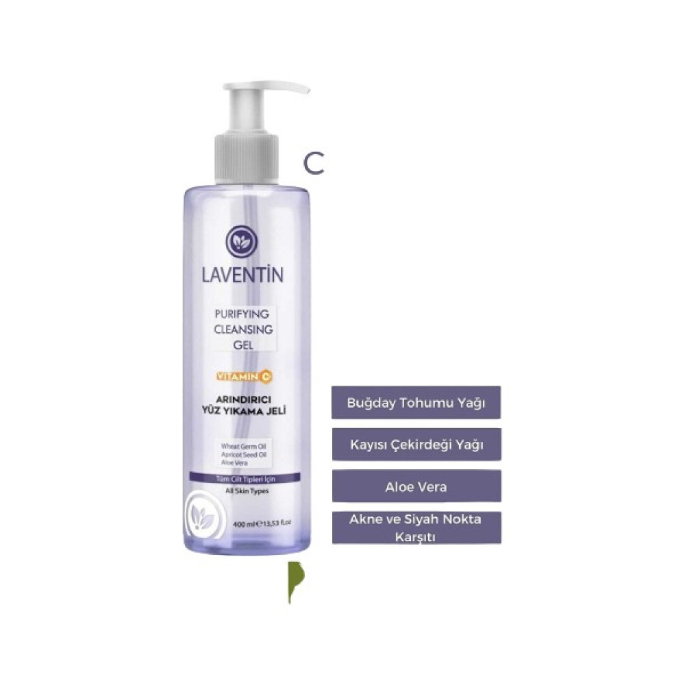 Laventin ve Siyah Nokta , ve Tazeleyici C Vitaminli Yüz Temizleme Jeli 400 ml Cilt Temizleme ve Peeling Fiyatı